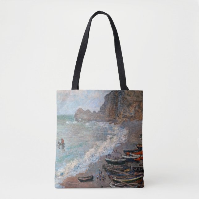 Claude Monet - The Beach at Etretat Tote Bag (Front)