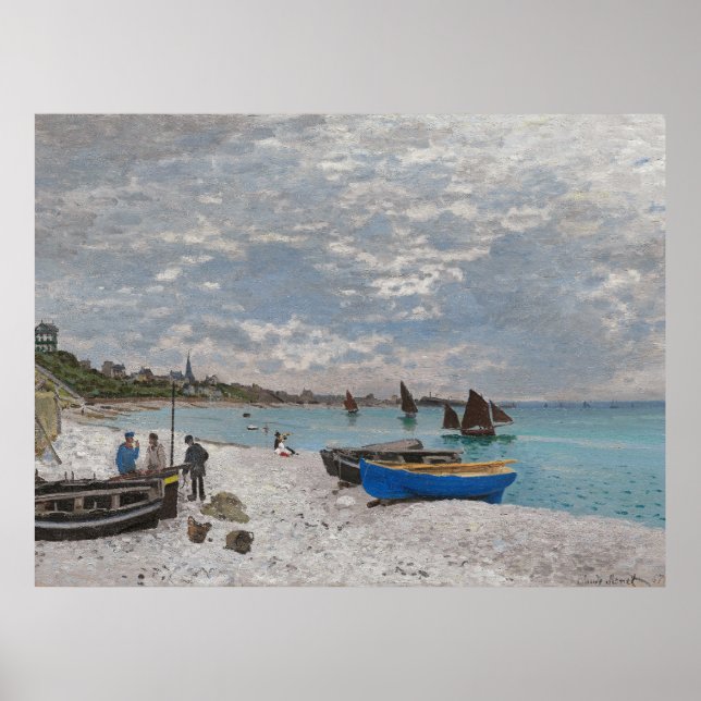 Claude Monet The Beach at Sainte-Adresse 1867 Poster (Front)