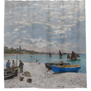 Claude Monet The Beach at Sainte-Adresse 1867 Shower Curtain