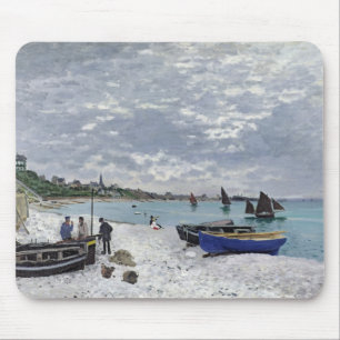 Claude Monet The Beach at Sainte-Adresse Mouse Mat
