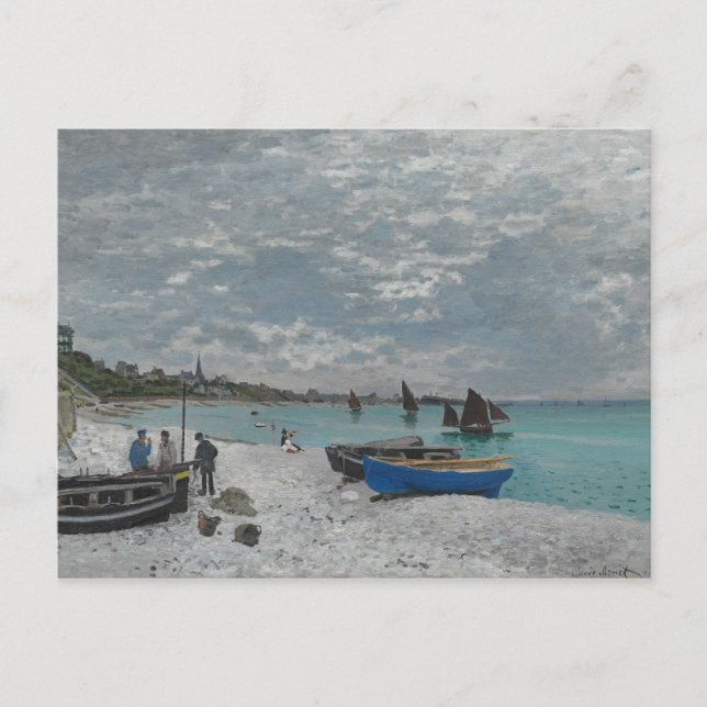 Claude Monet - The Beach at Sainte-Adresse Postcard (Front)