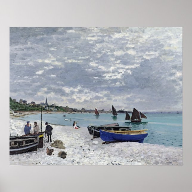 Claude Monet | The Beach at Sainte-Adresse Poster (Front)