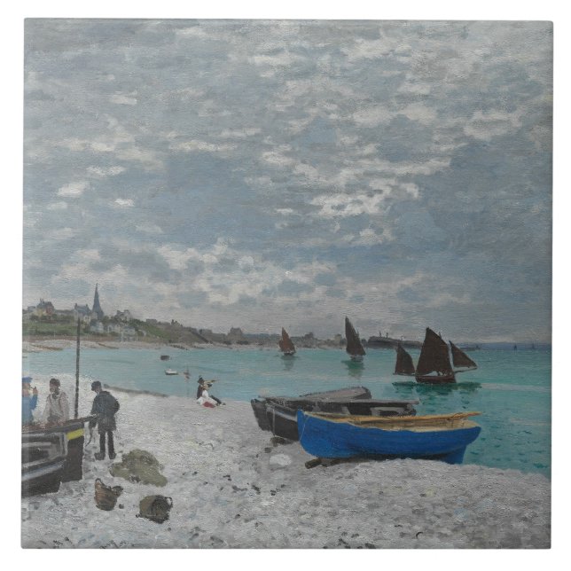 Claude Monet - The Beach at Sainte-Adresse Tile (Front)