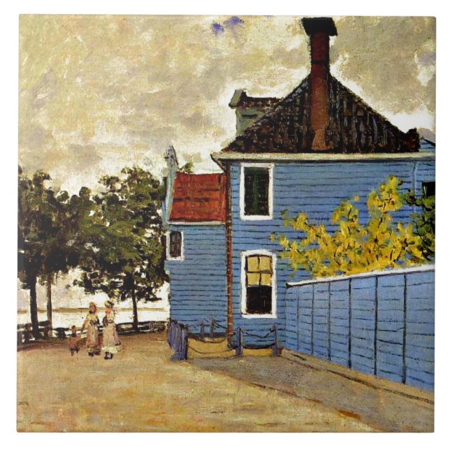 Claude Monet - The Blue House at Zaandam, Tile (Front)