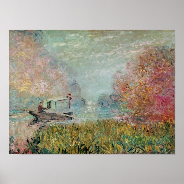 Claude Monet | The Boat Studio on the Seine, 1875 Poster (Front)