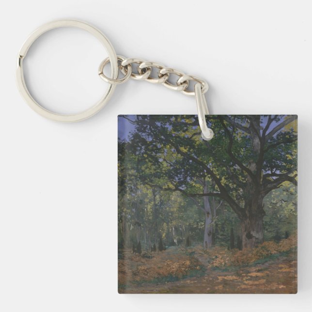 Claude Monet | The Bodmer Oak, Fontainebleau Fores Key Ring (Front)