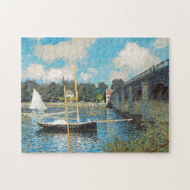 Claude Monet The Bridge at Argenteuil (1874) Jigsaw Puzzle (Horizontal)