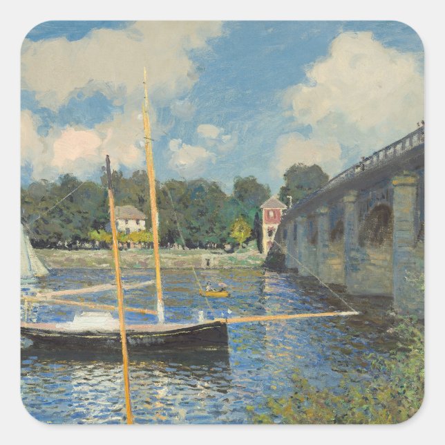 Claude Monet | The Bridge at Argenteuil Square Sticker (Front)
