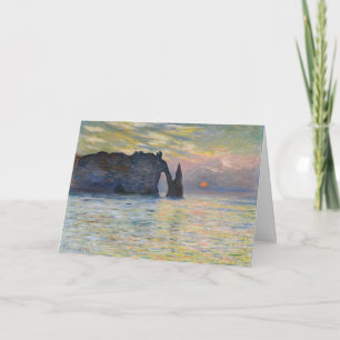 Claude Monet - The Cliff, Etretat, Sunset Card