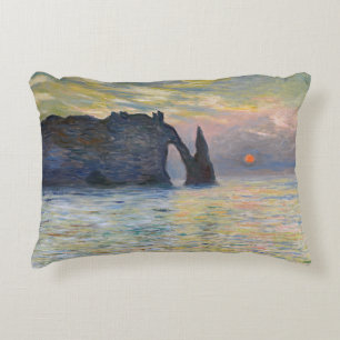 Claude Monet - The Cliff, Etretat, Sunset Decorative Cushion