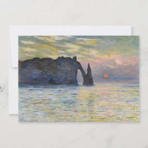 Claude Monet - The Cliff, Etretat, Sunset Invitation