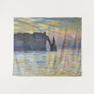Claude Monet - The Cliff, Etretat, Sunset Tapestry
