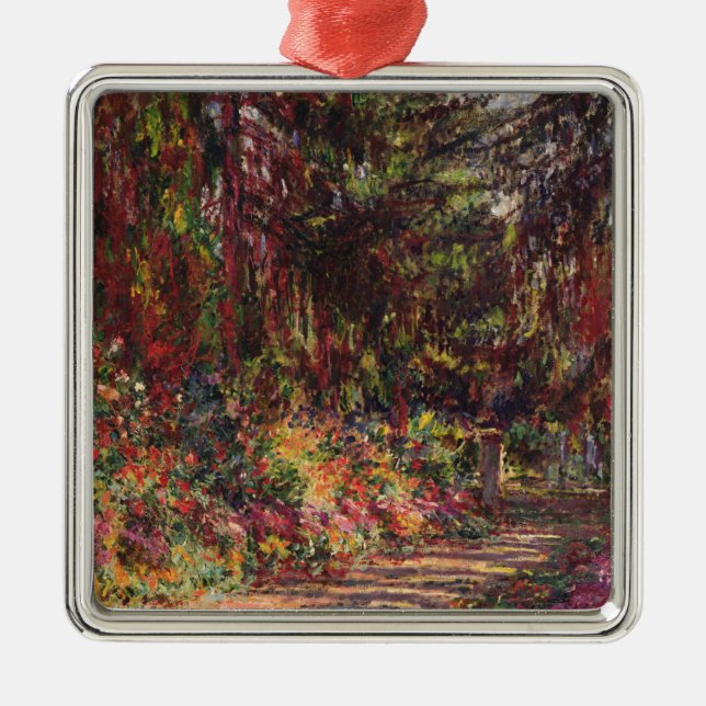 Claude Monet | The Garden Path at Giverny Metal Tree Decoration (Front)