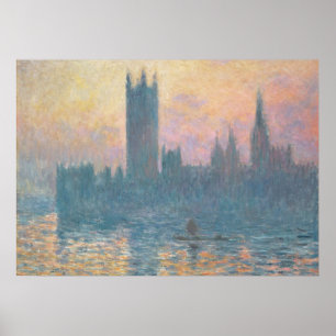 Claude Monet The Houses of Parliament, Sunset Poster