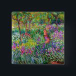 Claude Monet: The Iris Garden at Giverny 15 Cm Square Badge<br><div class="desc">A colourful classic button featuring the iris garden at Giverny,  painted by the French impressionist painter Claude Monet.</div>