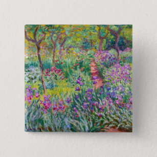 Claude Monet - The Iris Garden at Giverny 15 Cm Square Badge
