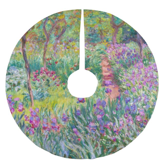 Claude Monet - The Iris Garden at Giverny Brushed Polyester Tree Skirt (Front)