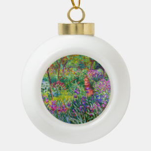 Claude Monet: The Iris Garden at Giverny Ceramic Ball Christmas Ornament