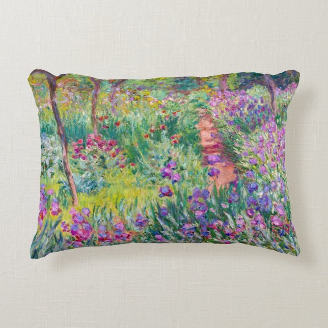 Claude Monet - The Iris Garden at Giverny Decorative Cushion (Front)