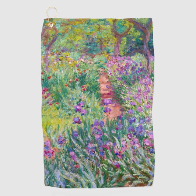 Claude Monet - The Iris Garden at Giverny Golf Towel (Front)