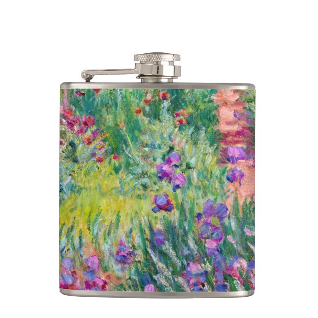 Claude Monet - The Iris Garden at Giverny Hip Flask (Front)