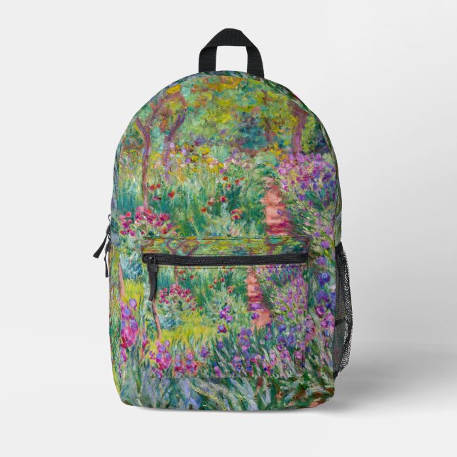 Claude Monet - The Iris Garden at Giverny Printed Backpack (Front)