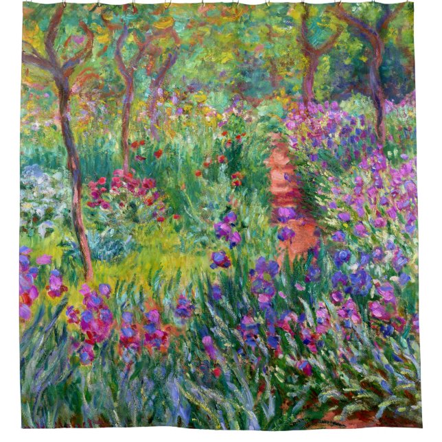Claude Monet: The Iris Garden at Giverny Shower Curtain (Front)