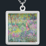 Claude Monet - The Iris Garden at Giverny Silver Plated Necklace<br><div class="desc">The Iris Garden at Giverny / The Artist's Garden at Giverny - Claude Monet,  1899-1900</div>