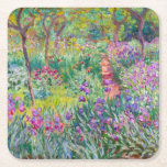 Claude Monet - The Iris Garden at Giverny Square Paper Coaster<br><div class="desc">The Iris Garden at Giverny / The Artist's Garden at Giverny - Claude Monet,  1899-1900</div>