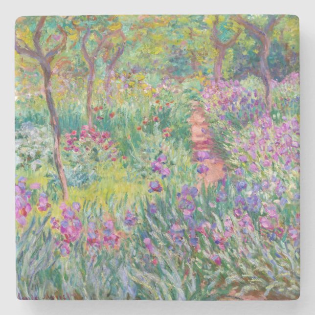 Claude Monet - The Iris Garden at Giverny Stone Coaster (Front)