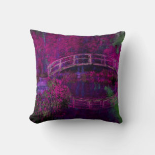 Claude Monet The Japanes Bridge purple Cushion