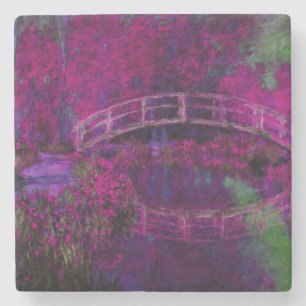 Claude Monet The Japanese Bridge purple Stone Coaster