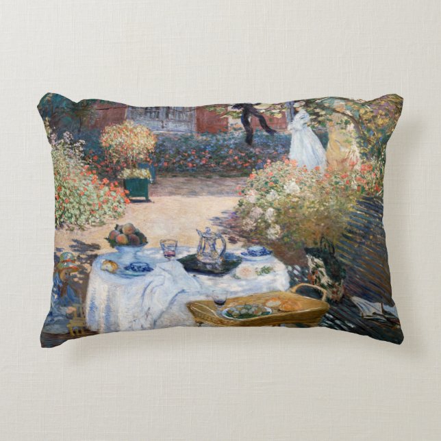 Claude Monet - The Luncheon, decorative panel Decorative Cushion (Front)