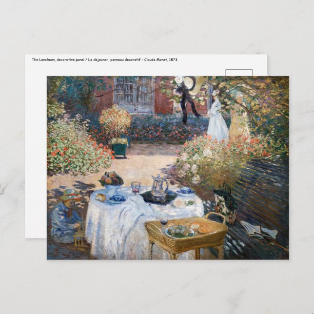 Claude Monet - The Luncheon, decorative panel Postcard (Front/Back)