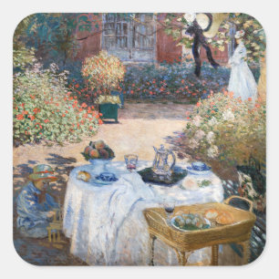 Claude Monet - The Luncheon, decorative panel Square Sticker