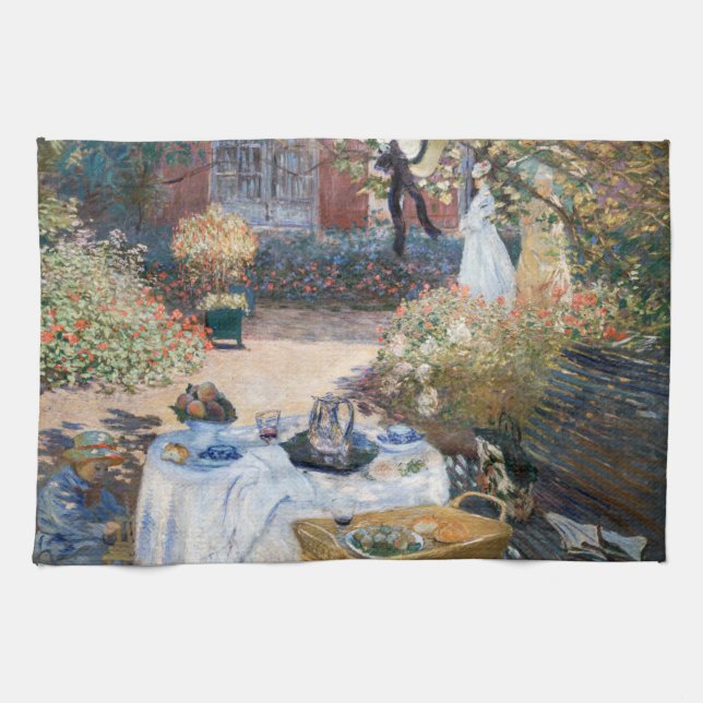 Claude Monet - The Luncheon, decorative panel Tea Towel (Horizontal)