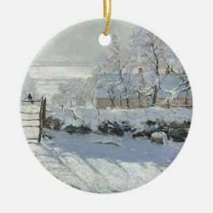 Claude Monet - The Magpie Classic painting Ceramic Tree Decoration