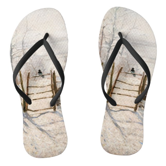 Claude Monet - The Magpie Flip Flops (Footbed)
