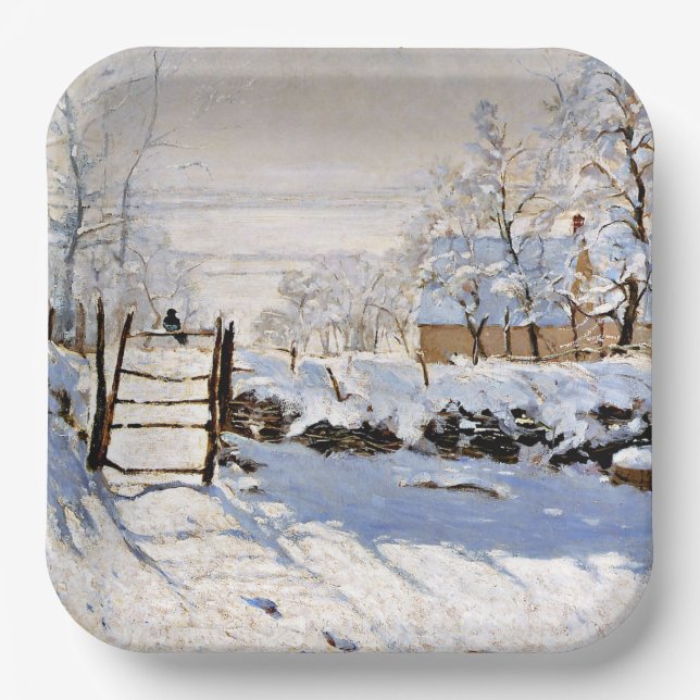 Claude Monet, The Magpie Paper Plate (Front)