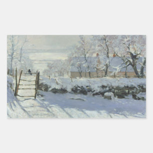 Claude Monet - The Magpie Rectangular Sticker