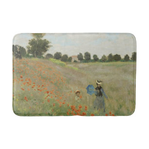 Claude Monet The Poppy Field near Argenteuil Art Bath Mat