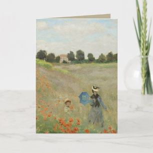 Claude Monet The Poppy Field near Argenteuil Art Card