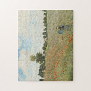Claude Monet The Poppy Field near Argenteuil Art Jigsaw Puzzle