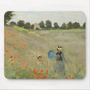 Claude Monet The Poppy Field near Argenteuil Art Mouse Mat