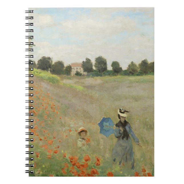 Claude Monet The Poppy Field near Argenteuil Art Notebook (Front)