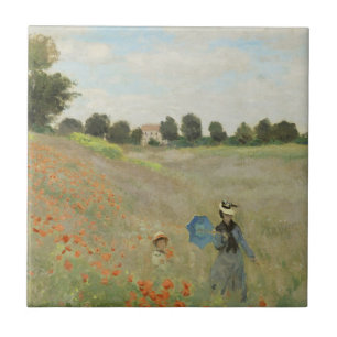 Claude Monet The Poppy Field near Argenteuil Art Tile