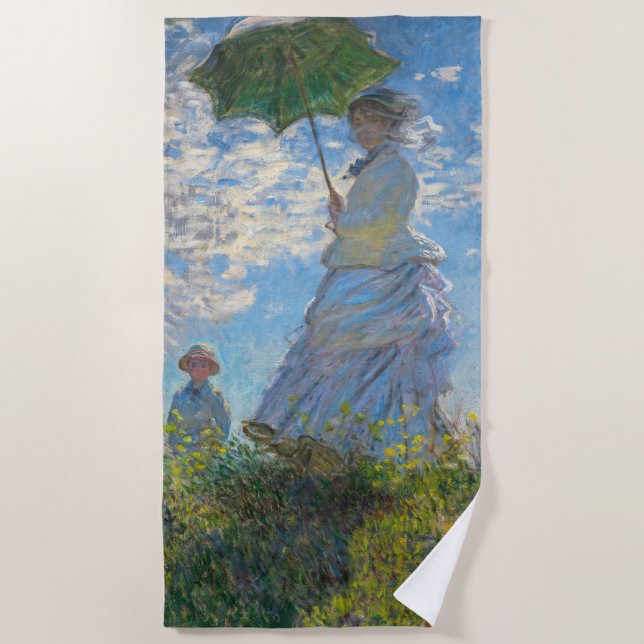 Claude Monet - The Promenade, Woman with a Parasol Beach Towel (Front)
