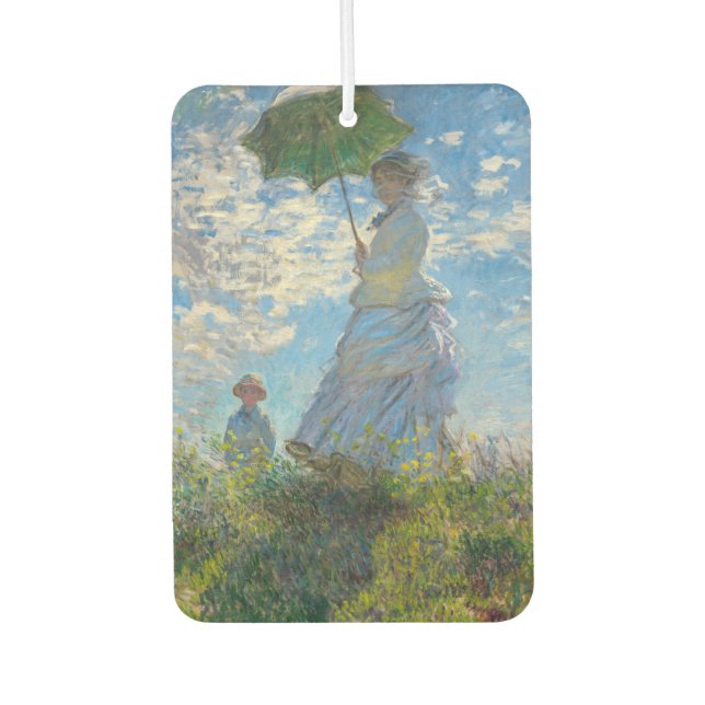 Claude Monet - The Promenade, Woman with a Parasol Car Air Freshener (Front)