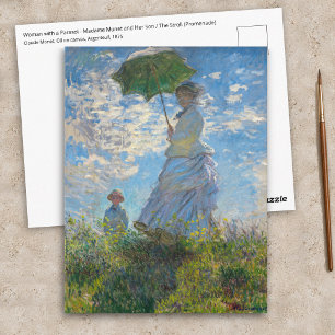Claude Monet - The Promenade, Woman with a Parasol Postcard