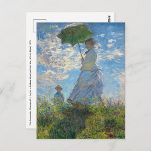Claude Monet - The Promenade, Woman with a Parasol Postcard